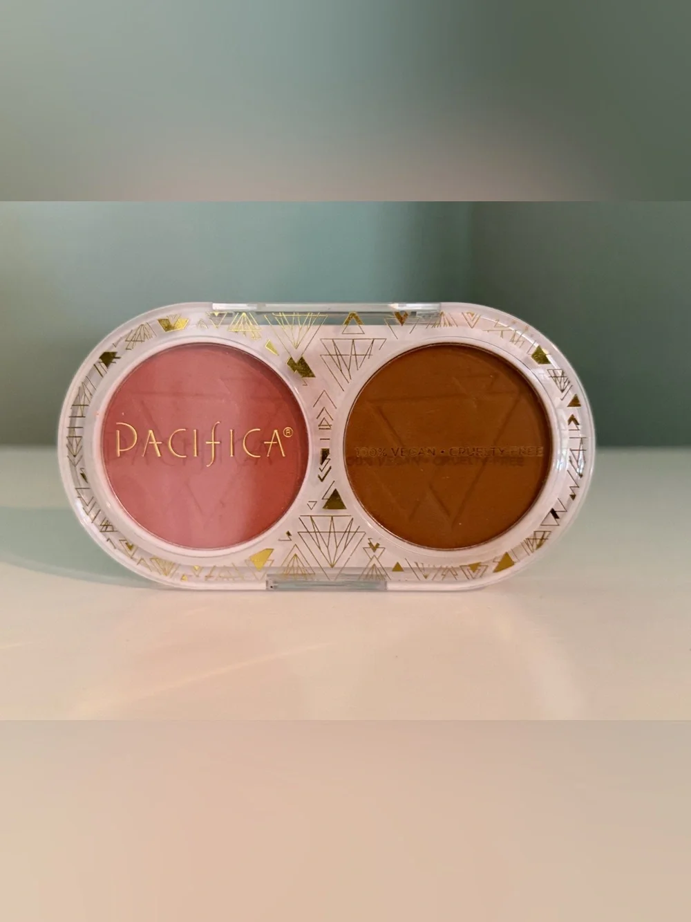 Pacifica Dual Cheek Duo — Rose Pink & Warm Brown